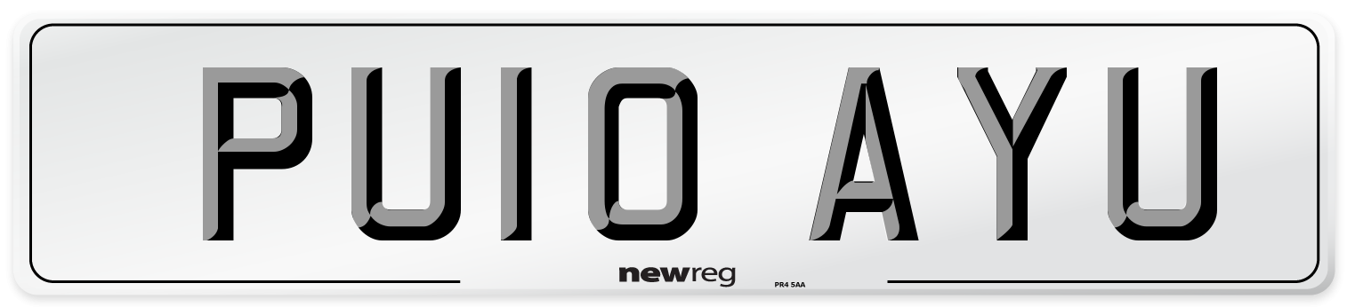 PU10 AYU Number Plate from New Reg